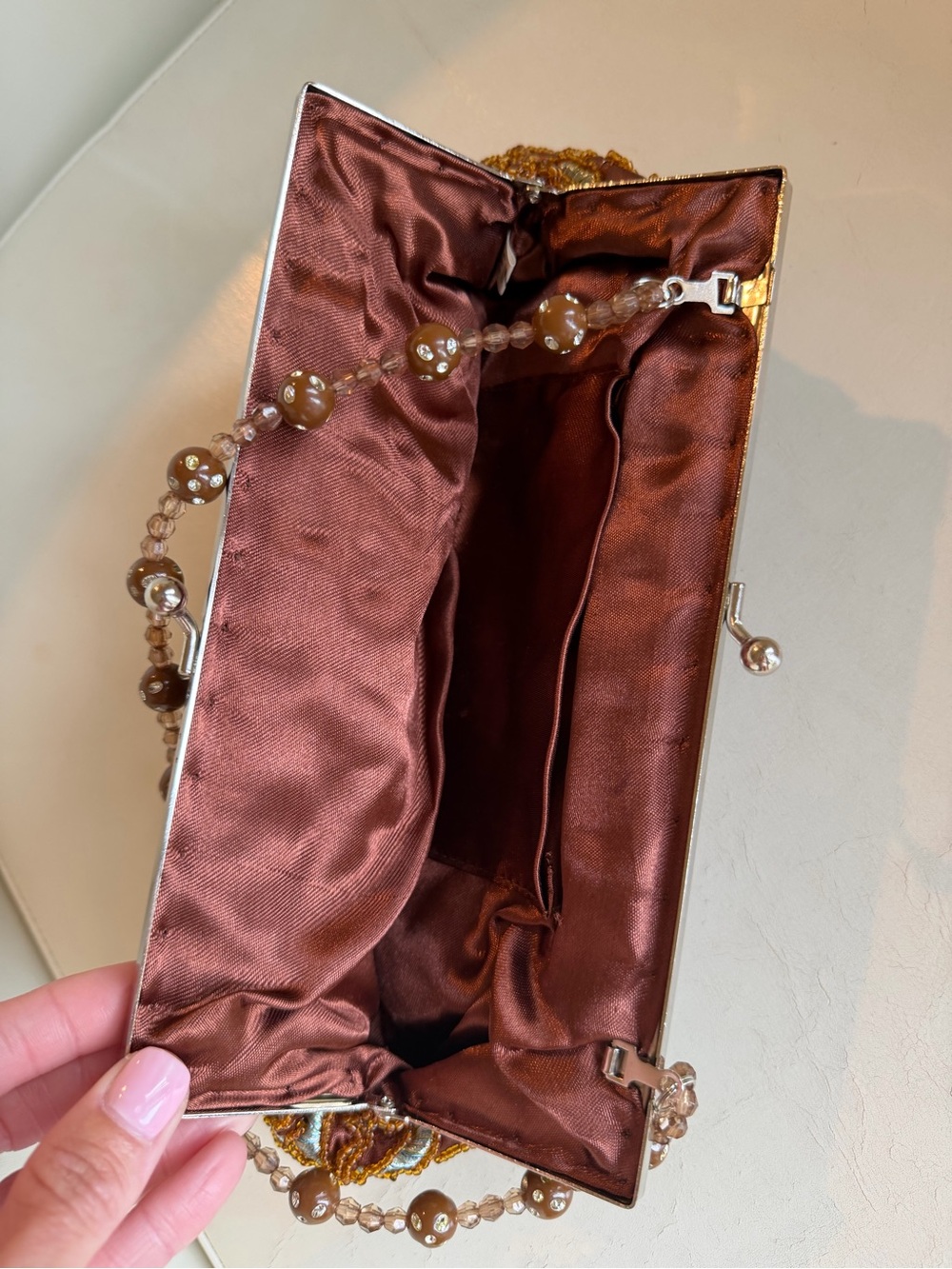 Romantic Vibe Clutch Mid-Century Inspired Metallic Gold, Turquoise, & Bronze - Picture 7 of 11